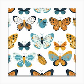 Repeating Pattern Texture Of Cartoon Butterflies That Would Be Good For Kids Print On Demand Products Stampe su tela