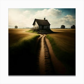 House In The Field 1 Canvas Print