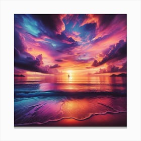 Sunset On The Beach Canvas Print