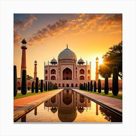 Moghul Structure, India Cubism Style Canvas Print