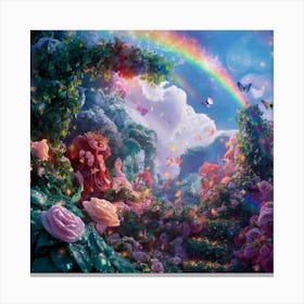 Rainbow In The Garden 2 Canvas Print