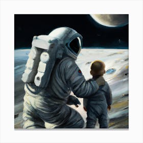 Boy On The Moon Canvas Print