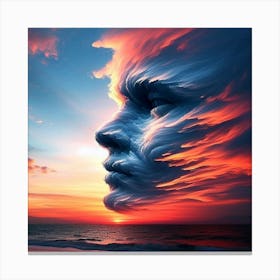 Face Of A Woman At Sunset Canvas Print