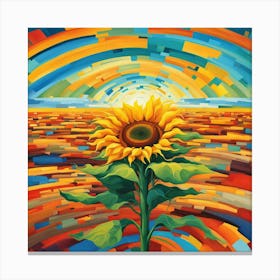 Abstract- sunflower field  Canvas Print