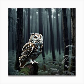 Owl In The Forest 22 Canvas Print