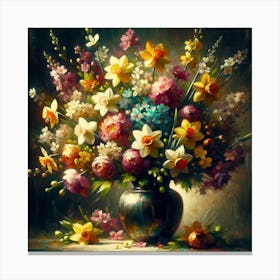 Daffodils In A Vase Art Print Canvas Print