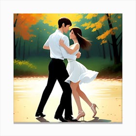 Pulp Fiction Couple Dancing In The Park Canvas Print