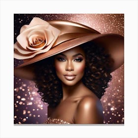 Woman In The Fancy Pink Hat Canvas Print