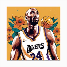 Kobe Bryant Basketball Nba Player Low Poly (5) Canvas Print