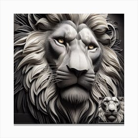 Lion Head Wall Art Canvas Print
