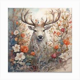A white stag 5 Canvas Print