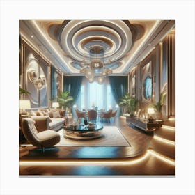 Luxury Living Room Interior Design Canvas Print