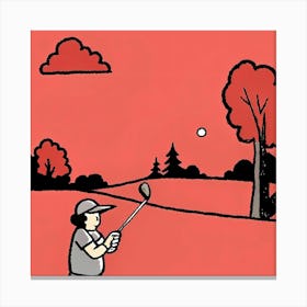 Golfer In The Field Stampe su tela