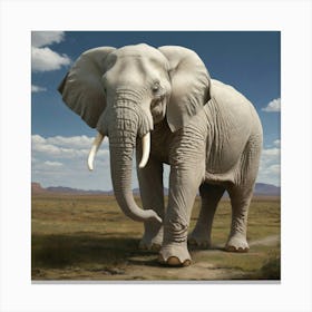 Elephant In The Desert Canvas Print