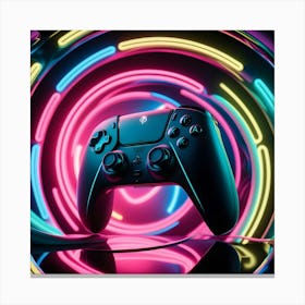 A Highly Stylized And Dramatic Photograph Of A Sleek Modern Game Controller 1 Canvas Print