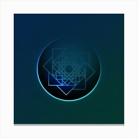 Geometric Neon Glyph on Jewel Tone Triangle Pattern 362 Canvas Print