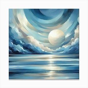 Shades Of Blue Evoking A Calm Ocean (4) Canvas Print