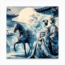 Japan Traditional Geisha Illustration By Ad 168 Canvas Print