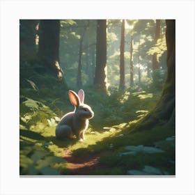 Rabbit In The Woods 62 Canvas Print