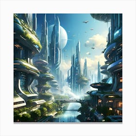 A futuristic city Canvas Print