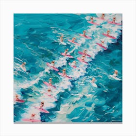 Surfers In Pink Canvas Print