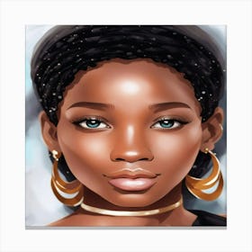 Portrait Of African American Woman Canvas Print