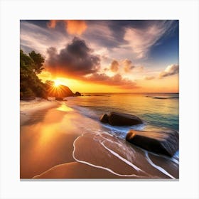 Sunset On The Beach 946 Canvas Print