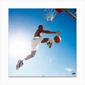 Basketball Player Dunks The Ball 6 Canvas Print