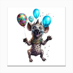 Hyena With Balloons Canvas Print