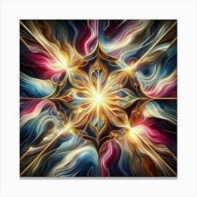 Mysterious marble light radiating fractal vortex: multicolored marble 4 Canvas Print