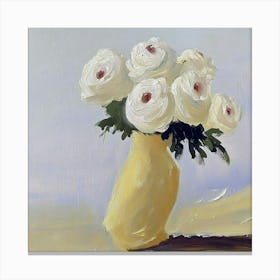 White Roses In A Yellow Vase Toile