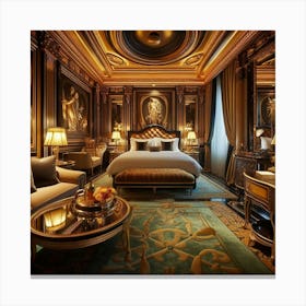 Luxury Hotel Bedroom Canvas Print