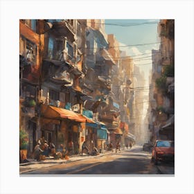 Urban City Street Canvas Print