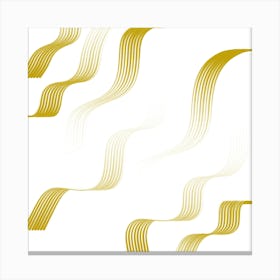 Gold Wavy Lines Canvas Print