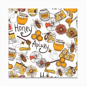 Honey Seamless Pattern Canvas Print