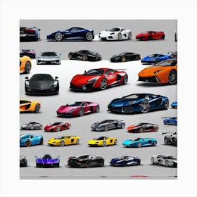 Collection Of Sports Cars Canvas Print