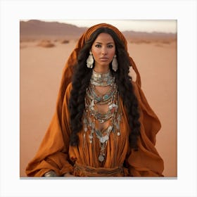 Woman In The Desert Canvas Print