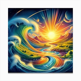 Rainbow Wave Canvas Print