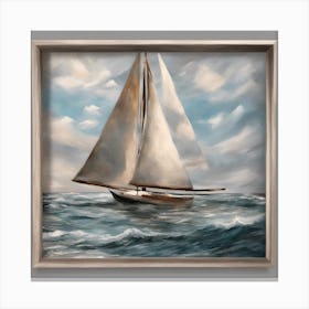 Sailboat In The Ocean Canvas Print