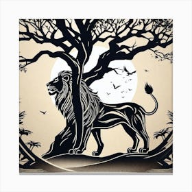 Lion In The Forest 27 Canvas Print