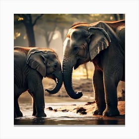 Elephants, Elephants Art print Canvas Print