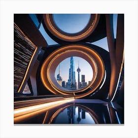 Futuristic Cityscape 137 Canvas Print