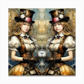 Joyful Steampunk Girls Canvas Print