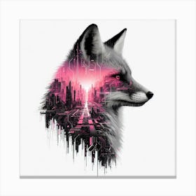 Fox silhouette 2 Canvas Print