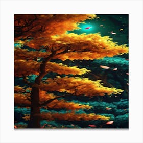 Autumn Trees In The Forest Canvas Print