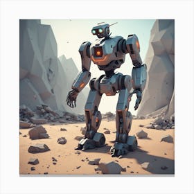 Robot In The Desert 6 Canvas Print