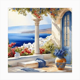 Greece Painting Canvas Print