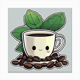 Kawaii Coffee Canvas Print