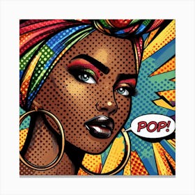 Olamide Pop Black Woman With Turban Canvas Print