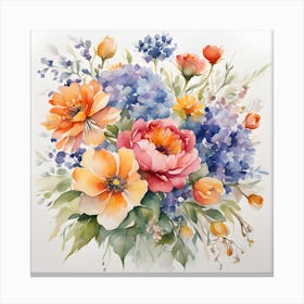 Watercolor Flowers Canvas Print